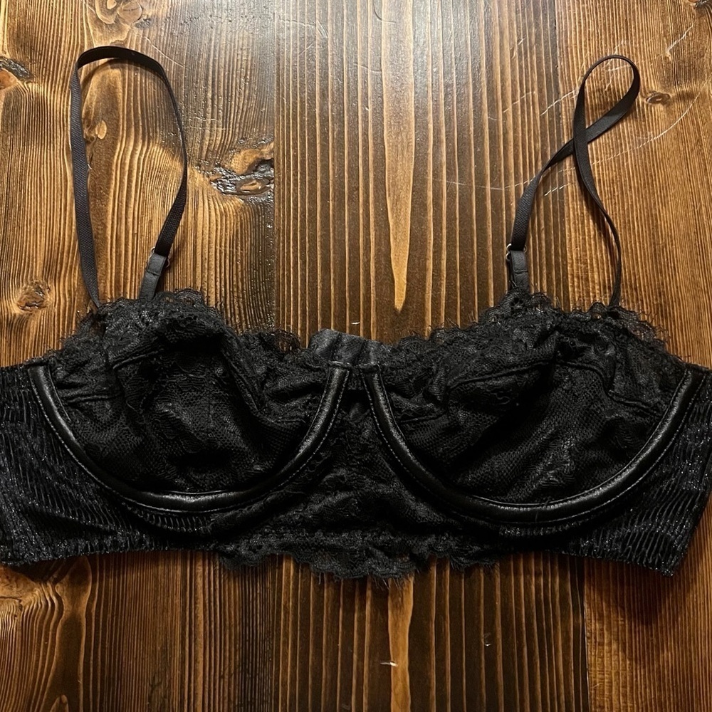 Urban Outfitters UO Out From Under Witchy Black Lace Goth Balconette Bra